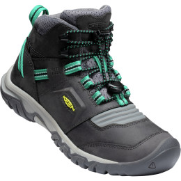 Дитячі черевики Keen Ridge Flex Mid Wp Youth чорний/зелений