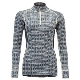 Жіноча функціональна футболка Devold Alnes Woman Half Zip Neck чорний/білий