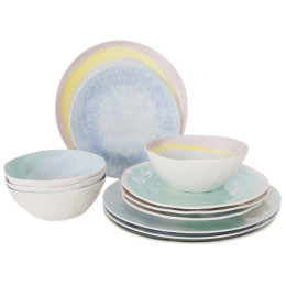 Набір посуду Bo-Camp Tableware Barfleur 12pcs кольоровий мікс Pastel