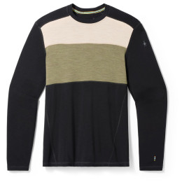 Чоловіча функціональна футболка Smartwool M Classic Thermal Mrn Bl Colorbl Crew B чорний Black-Winter Moss