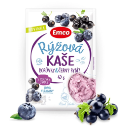 Каша Emco Рисова каша з чорницями та чорною смородиною, 45 г