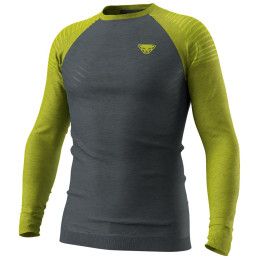 Чоловіча функціональна футболка Dynafit Tour Light Merino M L/S Tee зелений/чорний 2881 - golden lime/0720