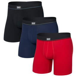 Чоловічі боксери Saxx Essential Cotton Boxer Brief Fly 3Pk червоний red/maritime/black