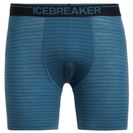Pánské boxerky Icebreaker Mens Anatomica Long Boxers modrá Thunder/Black/Stripe