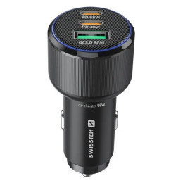 Адаптер Swissten Car Charger 2x USB-C PD + USB-A, 95 W + cabel USB-C / USB-C, 1 m