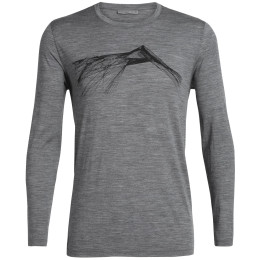 Pánské triko Icebreaker Mens Tech Lite LS Crewe Shear šedá Gritstone HTHR
