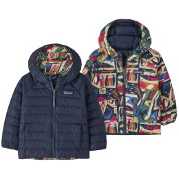 Дитяча куртка Patagonia Baby Reversible Down Sweater Hoody - LCNE синій Let's Chat: New Navy