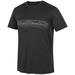 Чоловіча футболка MOOA Merino Lyolite Waves 150 Short чорний black melange