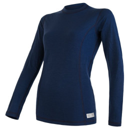 Жіноча функціональна футболка з д. рукавом Sensor Merino DF темно-синій deep blue