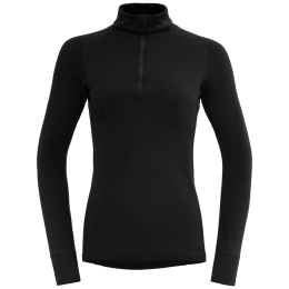 Жіноча функціональна футболка Devold Duo Active Merino 205 Z.Neck чорний/сірий Black