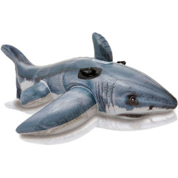 Надувна акула Intex White Shark RideOn 57525NP сірий