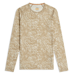 Жіноча функціональна футболка Icebreaker Women M 200 Oasis LS Crewe Moss BloomAOP бежевий/білий Cumin/Undyd/Aop