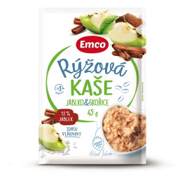 Каша Emco Рисова каша з яблуками та корицею, 45 г
