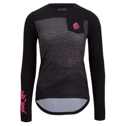 Жіноча велофутболка Silvini Ella чорний/рожевий