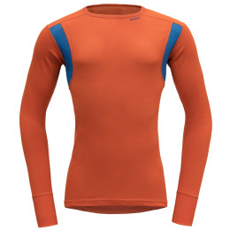 Pánské triko Devold Hiking Man Shirt hnědá Brick/Skydiver