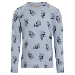 Дитяча функціональна футболка Icebreaker Kids M 200 Oasis LS Crewe Bear Tour AOP блакитний Zinc Blue/Aop