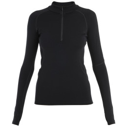 Жіноча функціональна футболка Icebreaker Women 300 MerinoFine™ Polar LS Half Zip чорний Black