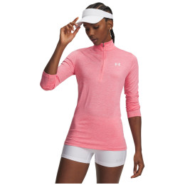 Жіноча функціональна футболка Under Armour Tech 1/2 Zip- Twist рожевий Pink