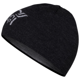 Шапка Norrona 29 light merinoUll logo Beanie чорний Caviar Melange