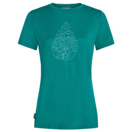 Жіноча футболка Icebreaker Women Merino 150 Tech Lite SS Tee Hike Path бірюзовий Tidal Teal