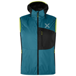 Чоловіча жилетка Montura Traccia Octa Hooded Vest чорний/бірюзовий SteelBlue/SunnyLime