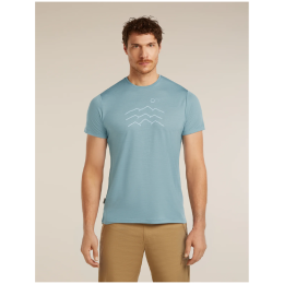 Чоловіча функціональна футболка Icebreaker Merino Blend 125 Cool-Lite™ Sphere SS Tee Across the Peaks блакитний FLINT BLUE