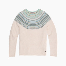 Жіночий светр Royal Robins Westlands Fairisle Crew бежевий Chalk Htr Manzanita Pt