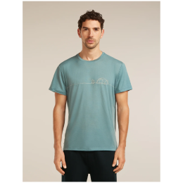 Чоловіча функціональна футболка Icebreaker Merino Blend Core SS Tee Single Line Camp блакитний BLUE ASH