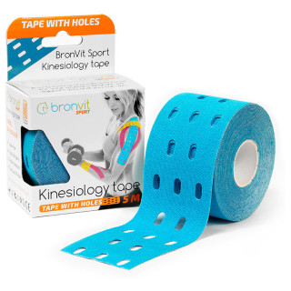 Тейп BronVit Sport Kinesio Tape děrovaný синій