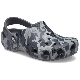 Шльопанці дитячі Crocs Classic Camo Clog K чорний/сірий