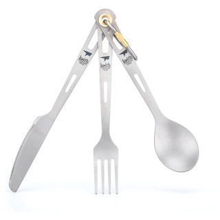 Příbor Keith Titanium 3-Piece Titanium Cutlery Set šedá