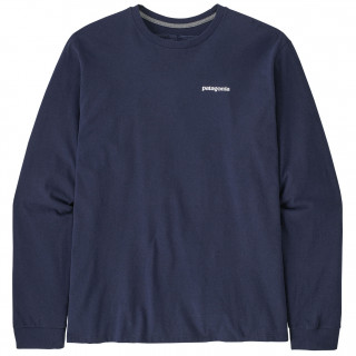 Чоловіча футболка Patagonia P-6 Logo Responsibili Tee LS темно-синій