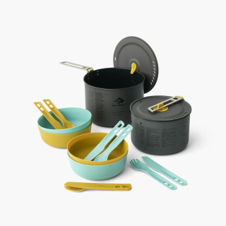 Набір посуду Sea to Summit Frontier UL Two Pot Cook Set 4P 14 Piece сірий/синій