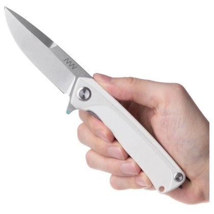 Складаний ніж Acta non verba Z100 BB Stonewash/Plain Edge G10 білий white