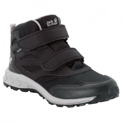 Дитячі черевики Jack Wolfskin Woodland Texapore Mid Vc K чорний/сірий