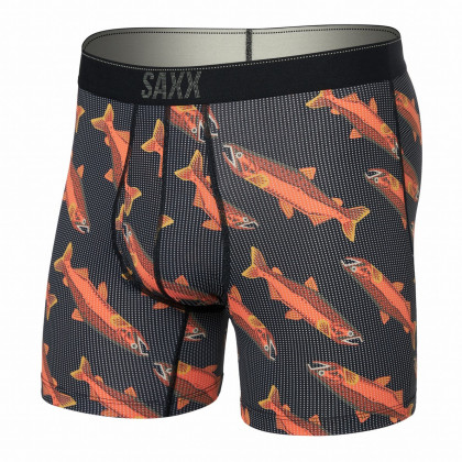 Боксерки Saxx Quest Qdm Boxer Brief Fly чорний/помаранчевий coho-black