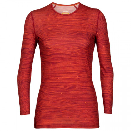 Жіноча функціональна футболка Icebreaker 200 Oasis LS Crewe Ski Tracks червоний