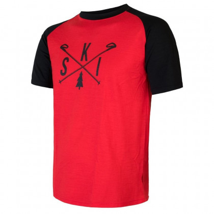 Чоловіча футболка Sensor Merino Active Pt Ski чорний/червоний