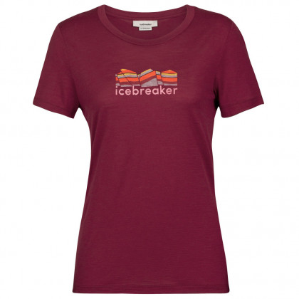 Жіноча футболка Icebreaker Tech Lite II SS Tee Mountain Geology червоний