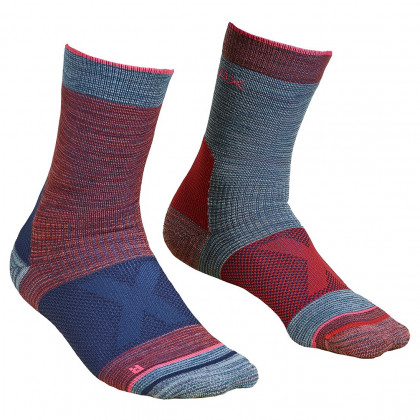 Жіночі шкарпетки Ortovox W's Alpinist Mid Socks червоний/синій Hot coral