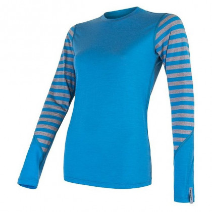 Жіноча функціональна футболка Sensor Merino Active довгий рукав блакитна