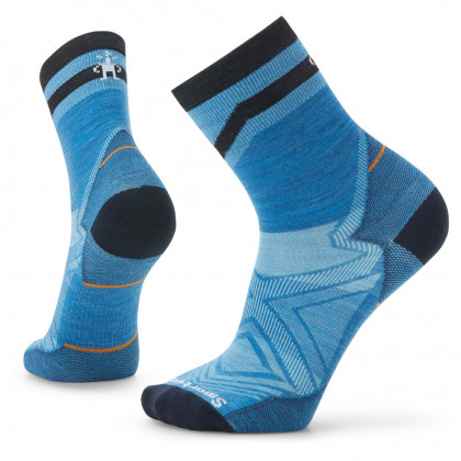 Чоловічі шкарпетки Smartwool Run Zero Cushion Mid Crew Pattern синій/чорний