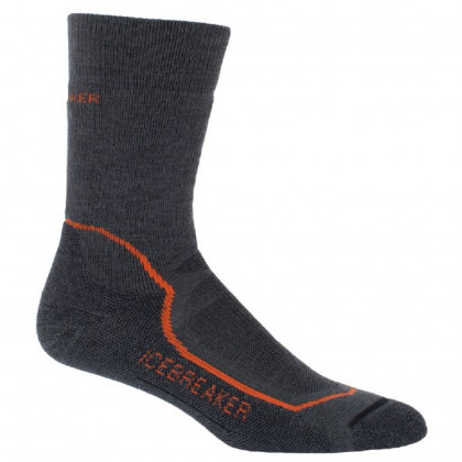 Pánské ponožky Icebreaker Mens Hike+ Medium Crew (2019) šedá/oranžová Monsoon