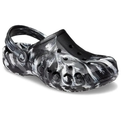 Шльопанці Crocs Baya Marbled Clog чорний/білий