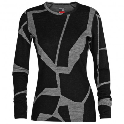 Жіноча футболка Icebreaker 250 Vertex Ls Crewe Landscapes чорний/сірий