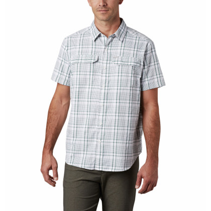 Pánská košile Columbia Silver Ridge™ 2.0 Multi Plaid S/S Shirt bílá Rain Forest Gri
