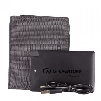 Peněženka s powerbankou Lifeventure RFiD Charger Wallet šedá Grey