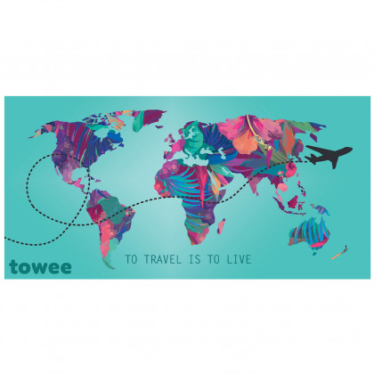 Rychleschnoucí osuška Towee Travel The World 80x160 cm mix barev Travel The World
