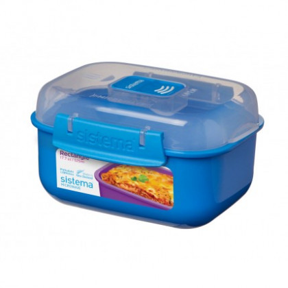 Miska na jídlo Sistema Microwave Rectangle 525ML modrá