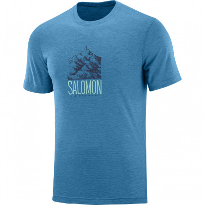 Pánské triko Salomon Explore Graphic Ss Tee M modrá Fjord Blue